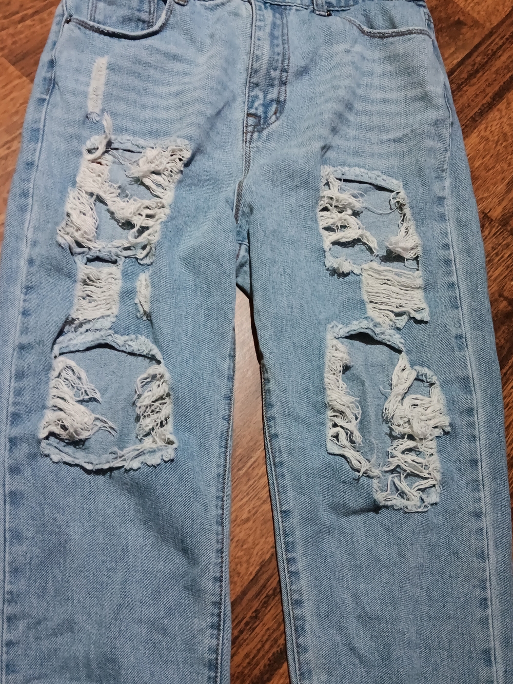 Light Blue Distressed Ripped Jeans